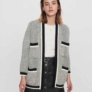 Maje Magda Four-pocket Cardigan In Black